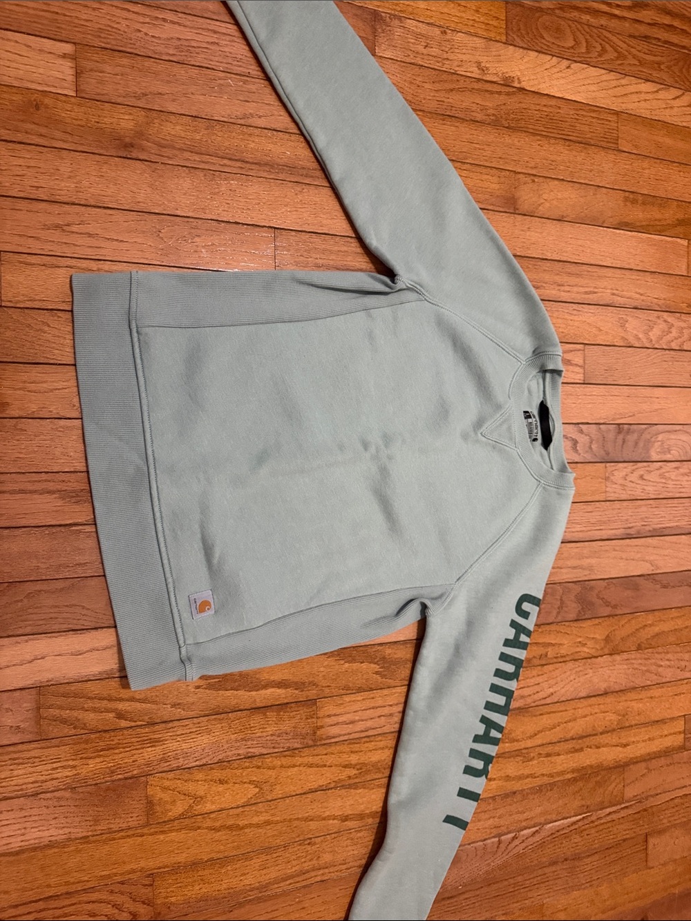 Carhartt Sage Green Logo Sleeve Crewneck Sweatshirt - Pullover